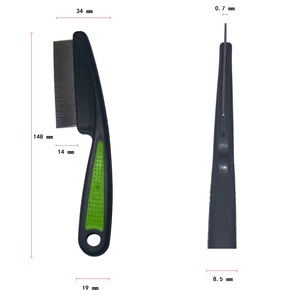 Peigne écologique anti-puces, lentes et <span class=keywords><strong>poux</strong></span> pour chats, à dents super fines, avec poignée ergonomique, efficace pour la détection et l'élimination, en acier inoxydable et caoutchouc - Product Image 6