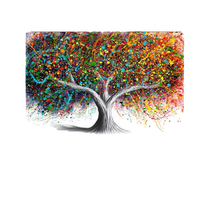 Peinture de paysage <span class=keywords><strong>moderne</strong></span> colorée, art mural abstrait d'<span class=keywords><strong>arbre</strong></span> pour la décoration de la maison, salon, aquarelle sur papier, œuvre étonnante - Product Image 3