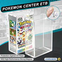 Caja acrílica para booster box de TCG coreano, caja de exhibición magnética transparente de 5 mm, bloqueo UV del 100%, imán N52, personalizable, fácil montaje para tarjetas