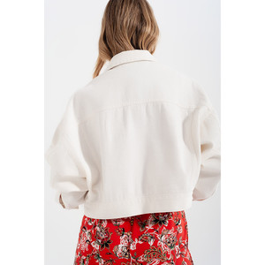 Veste en jean avec franges en diamant blanc - Product Image 6