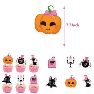 Set de Decoración para Fiesta Temática de Halloween con Pancarta Rosa, Pastel, Bandera Grande Insertable y Globos - Product Image 5