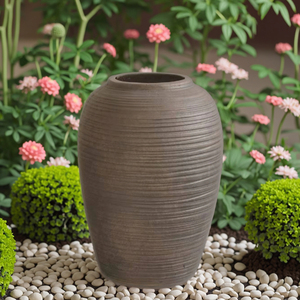 Jardinières <span class=keywords><strong>de</strong></span> sol en Fiberclay Tan Rétro, écologiques, faites à <span class=keywords><strong>la</strong></span> main, avec trou <span class=keywords><strong>de</strong></span> drainage, durables, légères, marque Yiyang, pour <span class=keywords><strong>salon</strong></span> - Product Image 1