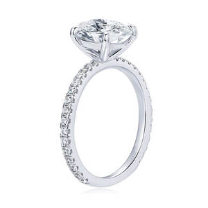 925シルバー3カラット8x 10mm 3CTオーバルカットDカラーVVS1 Moissaniteリングレディースクラシックプロミスウェディング婚約指輪女性用 - Product Image 3