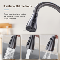 Nouvelle Arrivée Robinet Mélangeur Facile à Installer avec Douchette Extensible en Acier Inoxydable 201 pour Évier de Salle de Bain et Cuisine