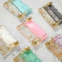 Rectangle Rétro Cristal Résine Nail Palette Manucure Pratique Nail Tools Couleur Peinture Gel Nail Palette
