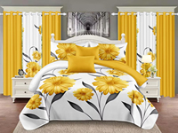 En Gros Ensemble de Draps de Lit 6 Pièces en Microfibre Taille King Taies d'Oreiller Rayures Coton Végétal pour Hôtels Literie Imprimée Fleurs Stock