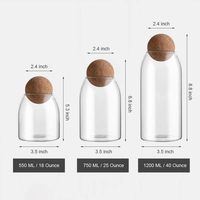 Bougies en verre borosilicate en forme de boule, uniques et mignonnes, très populaires, de luxe, 5oz, 8oz, 16oz, avec couvercle en liège.