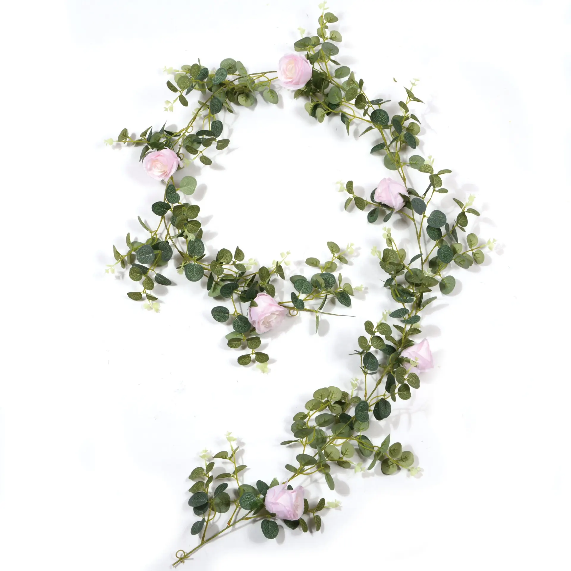 Künstliche Kamelie Rose Seide dekorative Blumen Rattan String grüne Reben hängen Hochzeits bogen Home Garland Dekorationen
