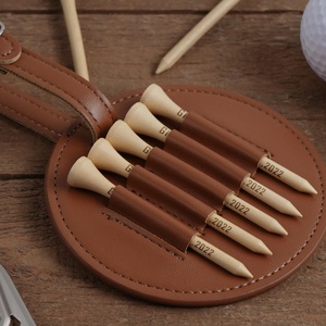 Luxury <b>Golf</b> Bag Tag Gift Hook to <b>Golf</b> Bag Belt Clip Genuine Leather <b>Golf</b> Tee Holder - Product Image 4