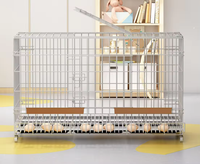 Cage à poulets pliable avec bac à déjections, en grillage métallique, pour poules pondeuses, usage domestique, petite taille