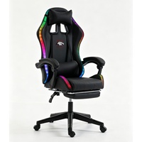 Chaise de jeu certifiée CE, ergonomique, dossier haut avec appui-tête et repose-pieds, vente en gros, logo personnalisé, éclairage RGB