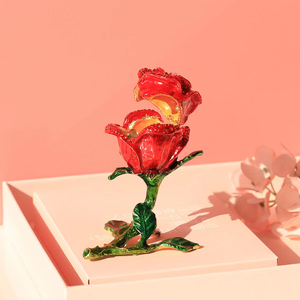 Vente directe d'usine, boîte à bijoux en forme de rose pour mariage, boîte à bagues, boîte cadeau pour mariage - Product Image 2