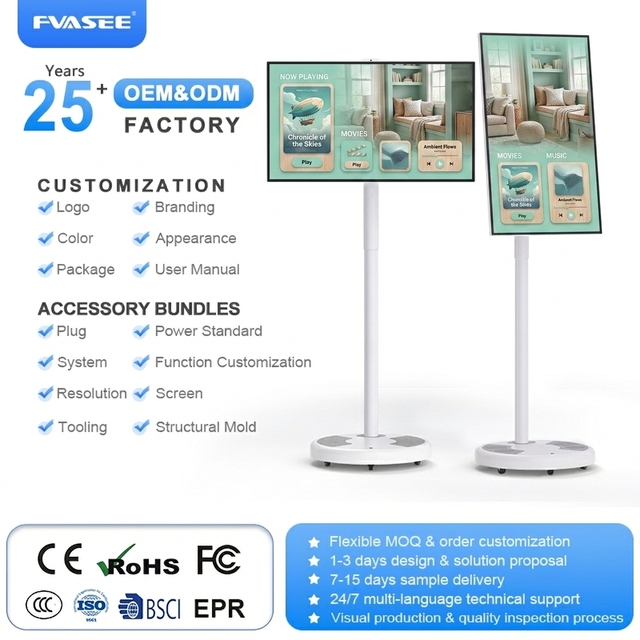 Interactive Portable Smart TV Home Office Android Mobile Tablets HDTV Touch Screen Wireless Camping Features