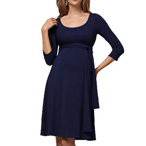 Robe de maternité d'é<span class=keywords><strong>t</strong></span>é pour femmes, <span class=keywords><strong>t</strong></span>-<span class=keywords><strong>shirt</strong></span> décontracté, robe de grossesse ample à bascule, longueur genou - Product Image 4