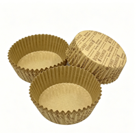 Moules à cupcakes en papier kraft brun biodégradable écologiques, résistants au four, jetables, avec impression anglaise, pour boulangerie et fêtes