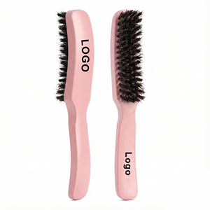 <span class=keywords><strong>Brosse</strong></span> à cheveux incurvée 360 Wave en bois 100% poils de <span class=keywords><strong>sanglier</strong></span> pour hommes, soin de la barbe, logo personnalisé, marque privée - Product Image 2