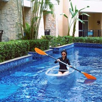 Kayak professionnel transparent à fond double de 8 mm et 336 cm pour les activités commerciales en milieu insulaire