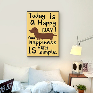 Estilo <span class=keywords><strong>de</strong></span> madera Dachshund cachorro Moderno marco <span class=keywords><strong>de</strong></span> tinta ecológico sala <span class=keywords><strong>de</strong></span> estar sofá Fondo pared dormitorio <span class=keywords><strong>de</strong></span> los niños pintura colgante - Product Image 6