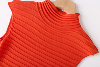Robe longue tricotée sans manches pour femme, col montant, style européen, moulante, élégante et raffinée, pour l'été