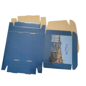 Custom logo packaging cardboard carton mailer boxes wedding dress medium clothing corrugated navy blue packaging box