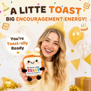 Tostada <span class=keywords><strong>de</strong></span> Ganchillo Hecha <span class=keywords><strong>a</strong></span> Mano para Apoyo Emocional, Tostada Positiva Tejida, Regalo <span class=keywords><strong>de</strong></span> Felicitación para Boda, Embarazo, Mamá, Papá, Regalos para Mujeres - Product Image 2