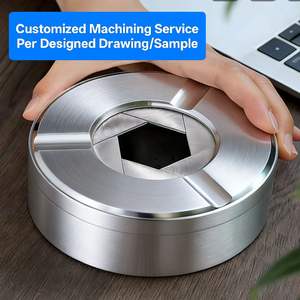 Service de fabrication CNC sur mesure en laiton, aluminium, titane, acier inoxydable, cendrier à cigares personnalisé avec couvercle fermé anti-cendres volantes - Product Image 1