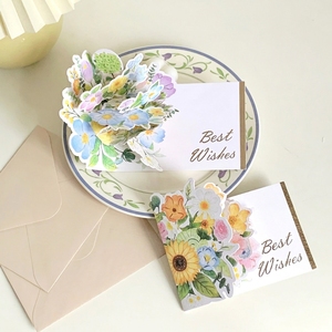Carte de vœux 3D créative avec fleurs en <span class=keywords><strong>aquarelle</strong></span>, avec enveloppe, pour la Saint-Valentin, les mariages, les fêtes de Thanksgiving, les cadeaux - Product Image 6