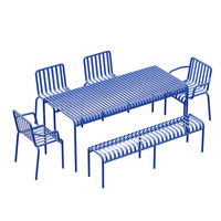Ensemble de table de chaise en fer forgé de style industriel moderne Café Balcon Zone de loisirs Boutiques de thé au lait Cours Utilisation extérieure Bois
