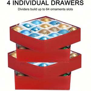 Decoration Storage Boxes Christmas Ornament Storage Bins <b>Box</b> - Product Image 6