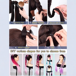 Tresses <span class=keywords><strong>de</strong></span> <span class=keywords><strong>queue</strong></span> <span class=keywords><strong>de</strong></span> <span class=keywords><strong>cheval</strong></span> en élastique blond pour femmes, corde élastique colorée, <span class=keywords><strong>coiffure</strong></span> <span class=keywords><strong>de</strong></span> boxe - Product Image 5