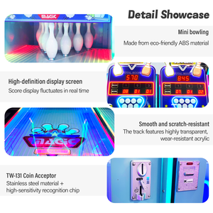 Máquina de Bolos Arcade que Funciona con Monedas, Juego de Bolos Mágico para Interiores, Modo de Dos Jugadores para Familias, Puntuación LED para Niños, Enchufe Personalizado con Certificación CE - Product Image 2