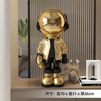 Statue d'astronautes sculptée à la main en résine de luxe Teshi, décoration d'intérieur tendance pour salon, canapé, meuble TV, sol