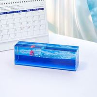 OEM et ODM 20 cm Acrylique Cube Flotteur d'Eau Flotteur à Bulles d'Huile Presse-Papiers Liquide Globe d'Eau