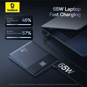 Blade 2 Power Bank 65W 12000mAh PD Batería restante digital de carga rápida para iPhone <span class=keywords><strong>15</strong></span> Pro Max Notebooks Laptops - Product Image 2