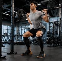 Chaussettes de compression tricotées FEYHAY (3 paires) 15-20 mmHg pour la circulation, fourniture ODM pour hommes/femmes, course à pied, escalade (L/XL 01 Noir)