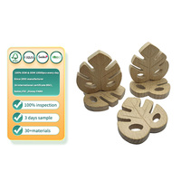 Sous-verres en bois motif feuille de Monstera, en hêtre massif, décoration tropicale, artisanat en contreplaqué naturel non fini, ornement de bureau DIY