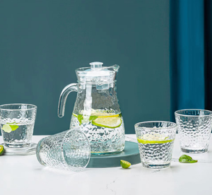 Juego de jarra de vidrio con tapa y vasos para beber - Product Image 4