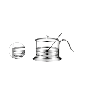 Zuccheriera in Metallo dal Design Accattivante con Elegante Contenitore in Vetro e Barattolo per Sale - Product Image 3