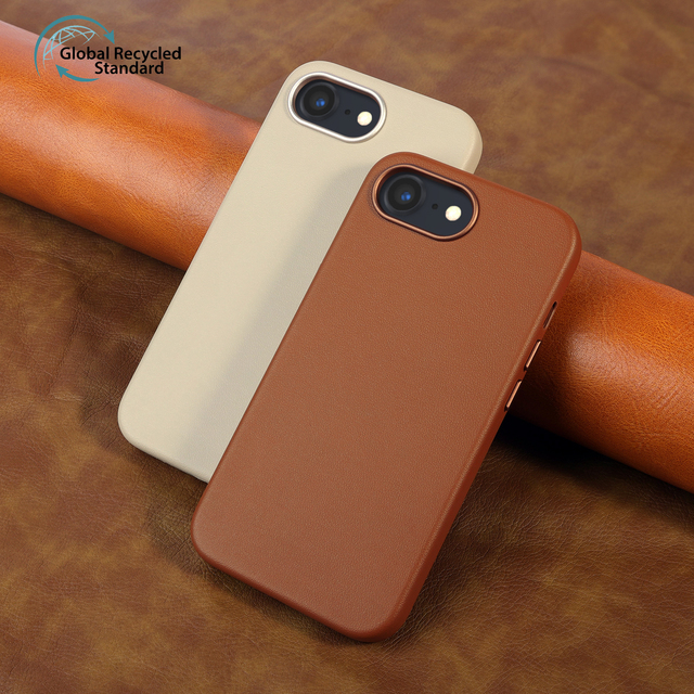 GRS Recycled PU Leather Case for iPhone 1716 15 14 Pro Max Samsung Eco Friendly Magnetic Wireless Charging Phone Cover Wholesale