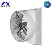 Ventilateur d'extraction à persiennes de 55 pouces avec 6 pales en fibre de verre et volet en treillis métallique pour la ventilation des bâtiments d'élevage