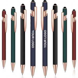 High Quality Rose Gold 2-in-1 <b>Stylus</b> Ballpoint Pen Multifunction Touch Novelty Metal Body Office Supplies LOGO Promotional Gift - Product Image 6
