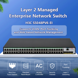 Commutateur réseau H3C S5048PV6-EI, commutateur géré de niveau 2 Gigabit à 48 ports, QoS, SNMP, 4 ports optiques Gigabit, <span class=keywords><strong>VLAN</strong></span>, empilable - Product Image 1
