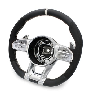 Volante de Cuero Alcantara Perforado Premium para <span class=keywords><strong>Mercedes</strong></span> <span class=keywords><strong>Benz</strong></span> GLS450 S213 E300 E350 E53 E63 - Product Image 1