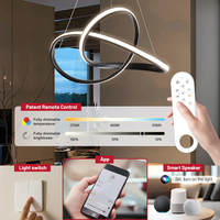 Lustre LED suspendu circulaire linéaire à prix de gros, économie d'énergie, compatible Tuya App et Matter, style nordique, 220V, pour salle à manger