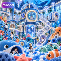 Équipement de terrain de jeu intérieur, monde d'aventure sous-marine pour les cafés ludiques, toboggan en spirale, mur d'escalade, livraison mondiale