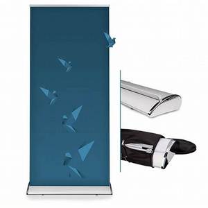 Роскошный роликовый баннер индивидуального размера, 85x200, алюминиевый каркас, портативный Печатный стенд-ап для рекламных акций, подтягивающий стендап-баннер - Product Image 2