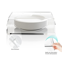 Support de rangement pour assiettes en papier acrylique avec service de découpe, taille 27,5 cm - Organisateur vertical facile d'accès pour les comptoirs de cuisine