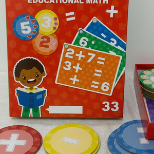 Jeu de société éducatif personnalisé pour l'apprentissage des opérations de somme et de soustraction, avec jetons numériques ronds pour enfants - Product Image 3