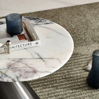 Table basse moderne minimaliste de style italien, non extensible, en marbre naturel, luxe léger, en acier inoxydable, pour canapé, meubles de maison