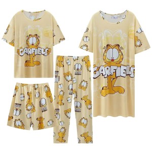Set da 4 Pezzi <span class=keywords><strong>Pigiama</strong></span> Donna con Maniche Corte, Pantaloni Lunghi, Pantaloncini e Gonna, Design Cartone Animato <span class=keywords><strong>Mickey</strong></span>, Casual, Taglie Grandi, Abbigliamento da Casa - Product Image 3